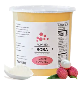 SOEOS Lychee Popping Boba Pearls 6.6 lbs 3000g Bursting Boba Pearls for Bubble Tea Beverages Shakes Desserts Smoothie & Ice Cream Topping Ready-to-Eat Soeos Brand