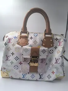 Pre-owned Louis Vuitton leather Travel Bags LV Lodge MM Multicolore Monogram white [ NEW XP01886 ]