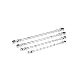 Gearwrench KDT86831 4 Piece 90 Tooth Double Flex GearBox SAE Ratcheting Wrench Set, Full Polish Chrome