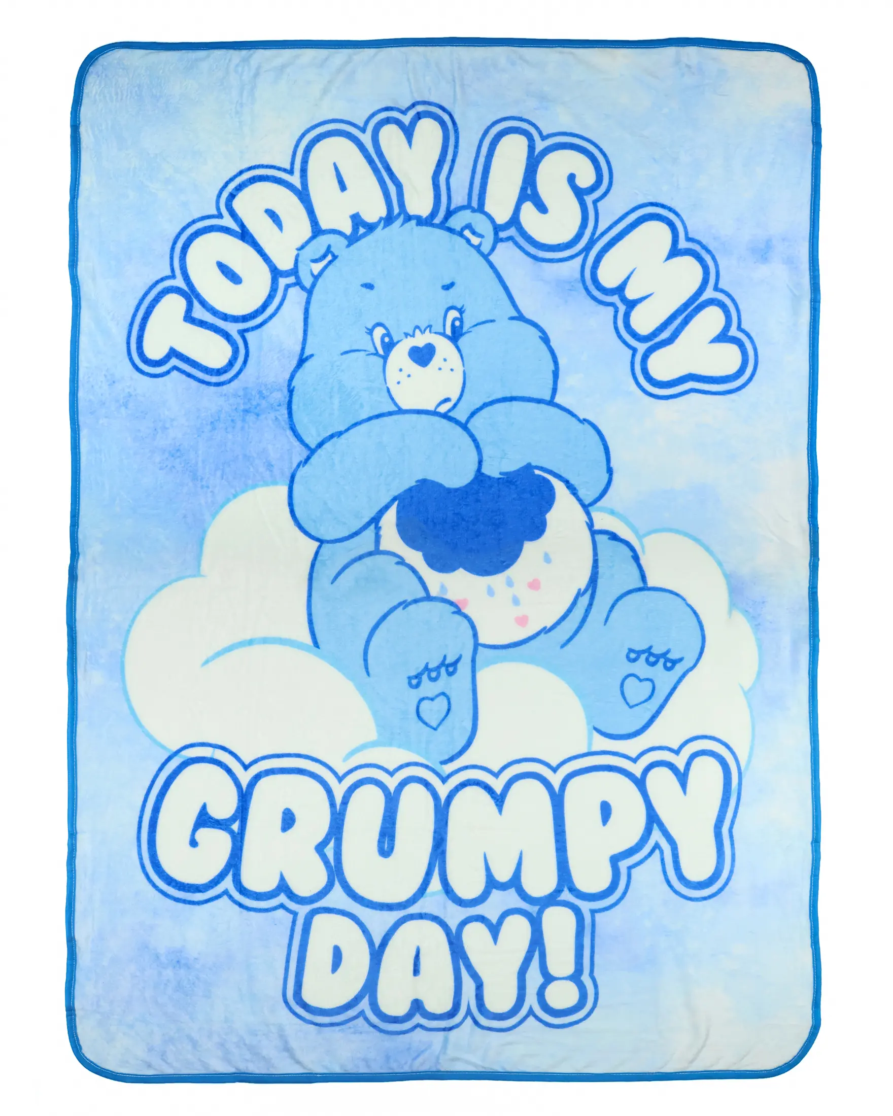 Care Bears Grumpy Bear "Today Is My Grumpy Day" Cozy Fleece Blanket Throw, 45in x 60in, Cozy Blanket Throw