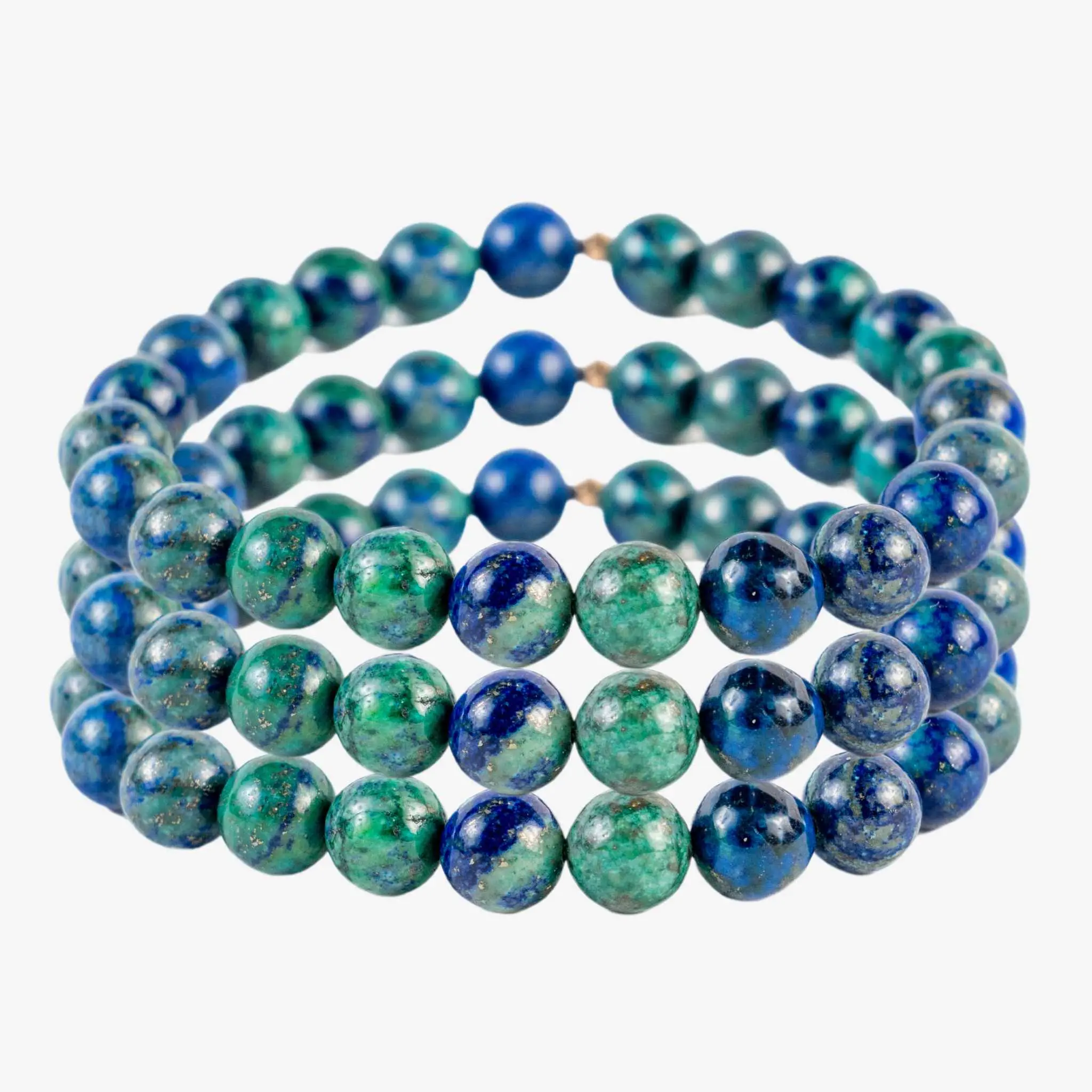 Power of Three Azurite Bracelet Stack - Insight, Empowerment & Creative Awakening