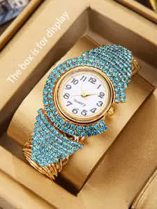 Women's Fashion Elegant Quartz Watch Set, Wristwatch Set, Fashionable Analog Watch, Casual Round Analog Dial, Alloy Case, Perfect Gift for Mother's Day & Thanksgiving
