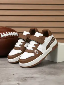 Boys Girls All Seasons Sports Shoes, Youth Fashion Shoes, Sports Casual Shoes with PU Leather Upper, Colorblock Design, Slip Resistant and Durable, Suitable for Indoor Outdoor Running, Footwear Athletic Trainer