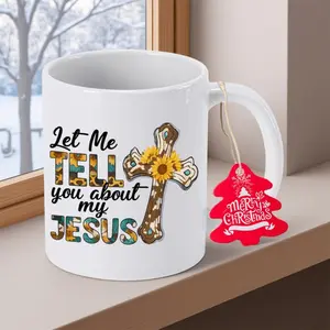 Humorous Sunflower Cross Design 11Oz 350Ml Ceramic Coffee Mug