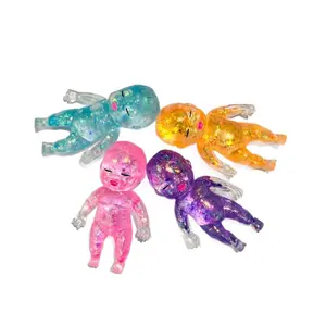 Transparent Squishy Baby Dolls, Sparkly Anxiety Relief Toys for All Ages