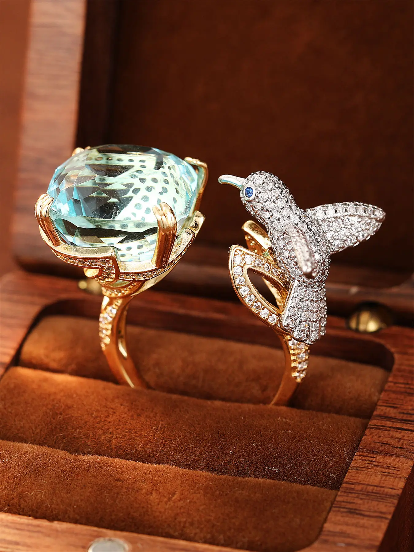 1 PC Fashion Cubic Zirconia Ring For Women Wedding Engagement Valentine's Day Party Gift Sparkling Zircon Inlay