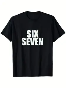 Funny Six Seven Numeral Meme T-Shirt - Bold WHITE