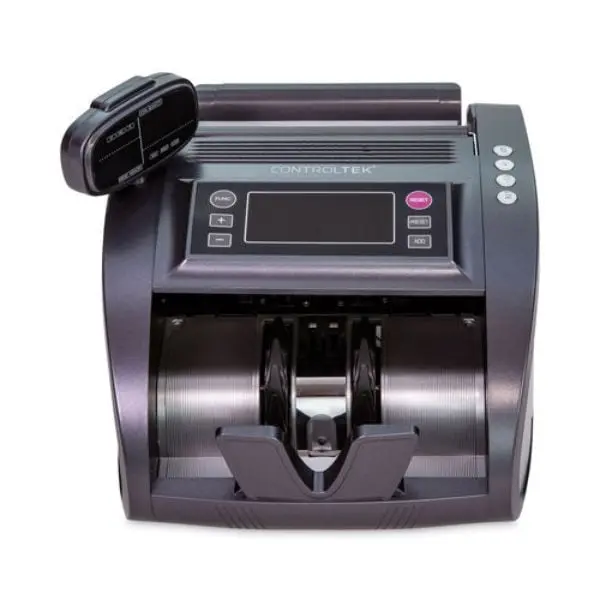 Controltek CNK500137 Bill Counter, 1200 Bills per Minute - 11.41 x 9.45 x 8.66 in., Gray