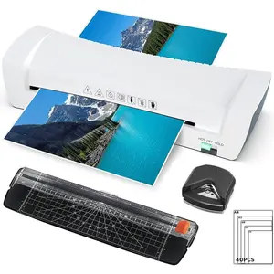 9 Inch Laminator Machine with Never Jam Technology, 40 Laminating Sheets, 4-in-1 A4 Thermal Laminator with Trimmer and Corner Rounder for Office, School, Business and  Use