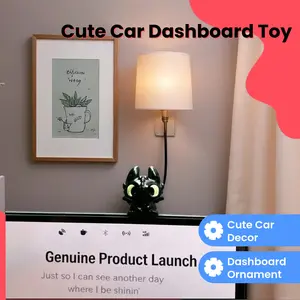 Nightshade Light Figure Cute Toothless Car Dashboard Doll Display Standee, Adorable Car Decor, Small Plush Toy for Car Interior, Car Interior Decorative