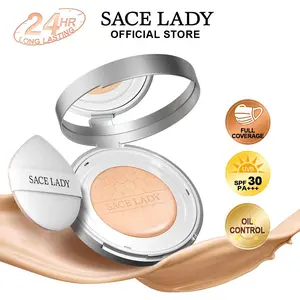 SACE LADY Oil Control BB Cushion Foundation, Full Coverage Long Lasting Ultra Matte BB Foundation Makeup Covers Face Blemishes Evens Skin Tone Face Cosmetics
