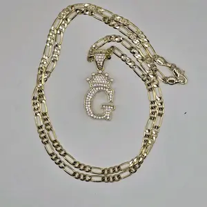 summer necklaceletter pendant with crown