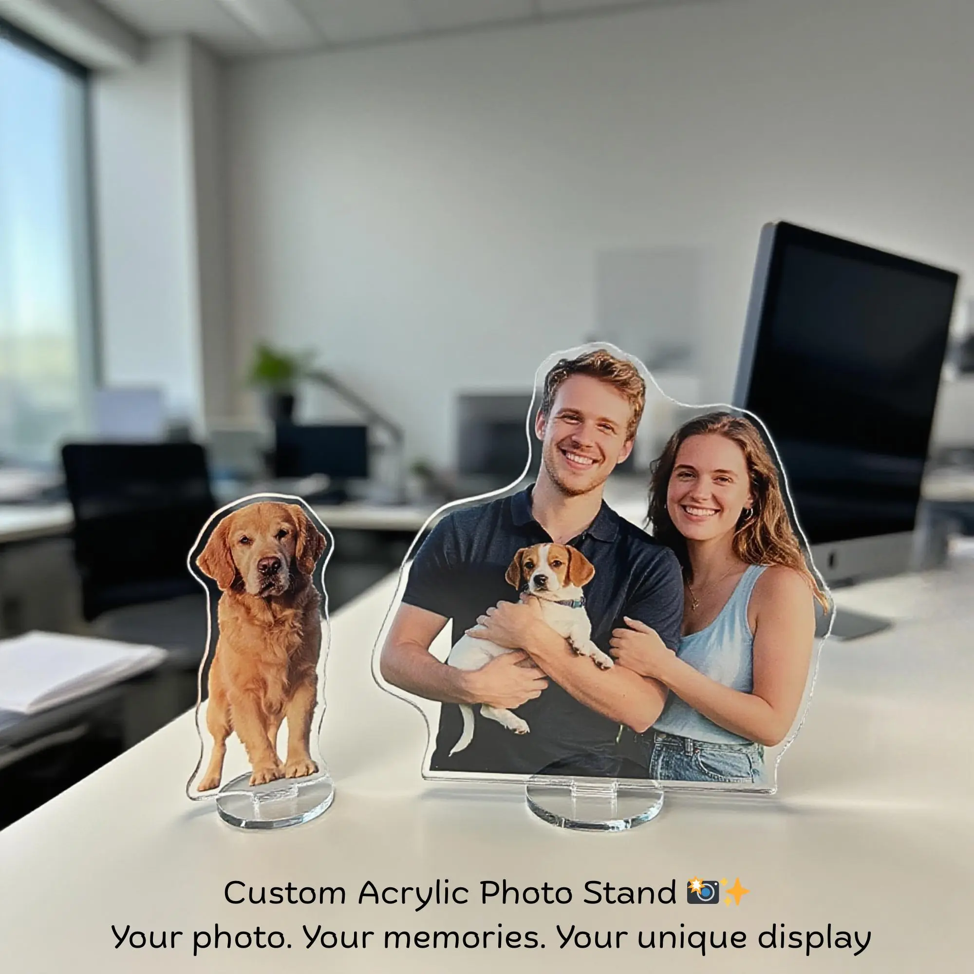 Custom Photo Acrylic Standee, Personalized Double Sided Acrylic Photo Stand, Custom Portrait Desk Decor, Anniversary Gift for Him Her, Wedding Memorial Keepsake, Birthday Christmas Valentine's Day Gift