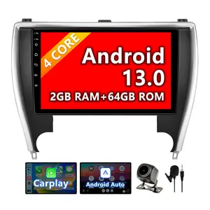 Android 13 Car Stereo Radio Compatible with Toyota Camry 2015 2016 2017 Wireless Carplay&Android Auto, 10 Inch Touchscreen Bluetooth GPS Navigation, WiFi, AM/FM Radio,Mirror Link,Backup Camera Car Media Player Car Video Player