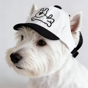 Adjustable Embroidered Pet Baseball Cap, Breathable Sun-Protection Headwear for Small-Medium Dogs & Cats, Fashion Outdoor Casual All-Season Beach Travel Accessories