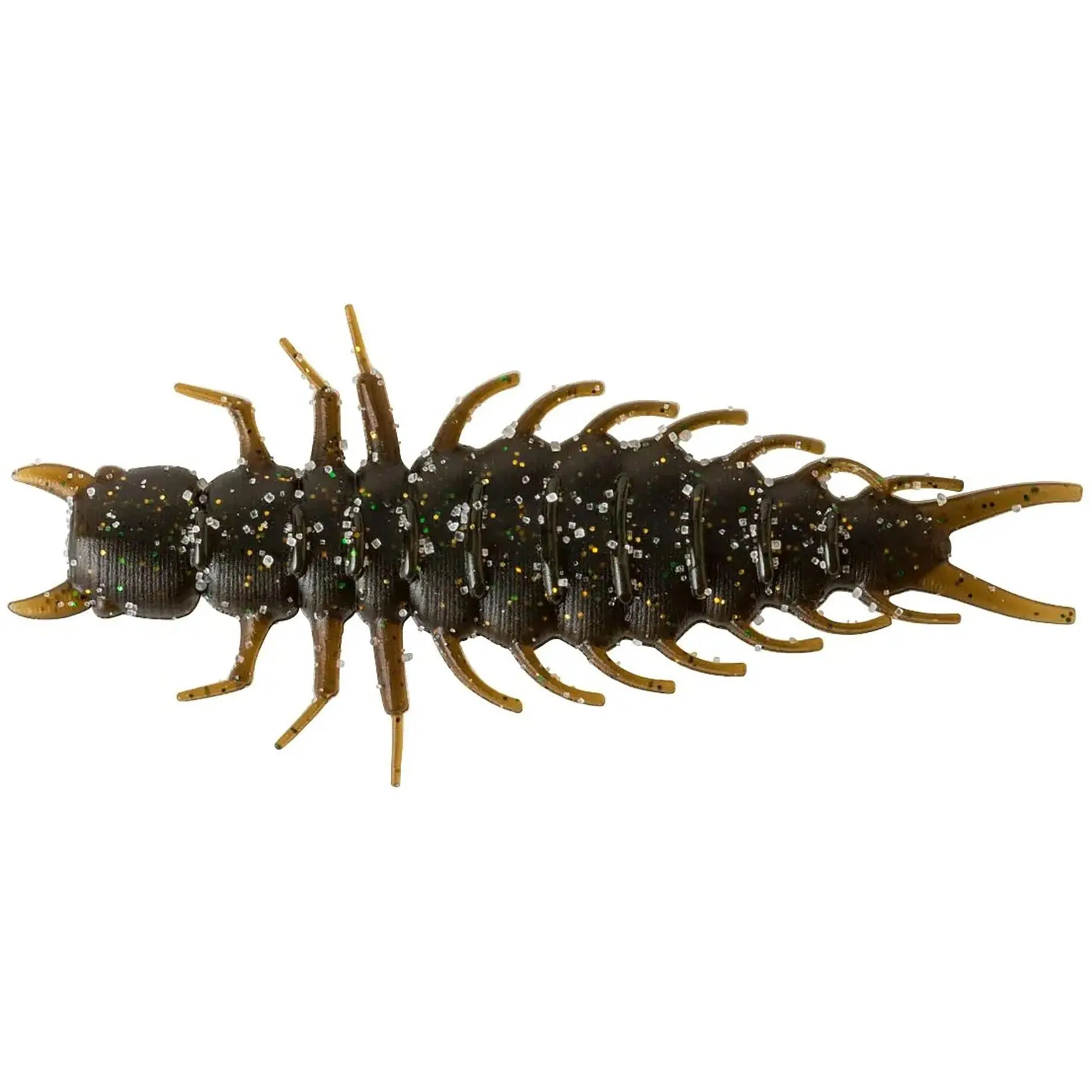 2.4in Small Size Juicy Hellgrammite Soft Plastic Lures (8 Packs) - Spiky Shape, Neutral Float, Lifelike Movement, Aggressive Bite Enticement, Brown Pumpkin Special, Green Pumpkin, Matte Black, Whiskey Barrel, Great Lakes Meltdown, for Dropshot Fishing