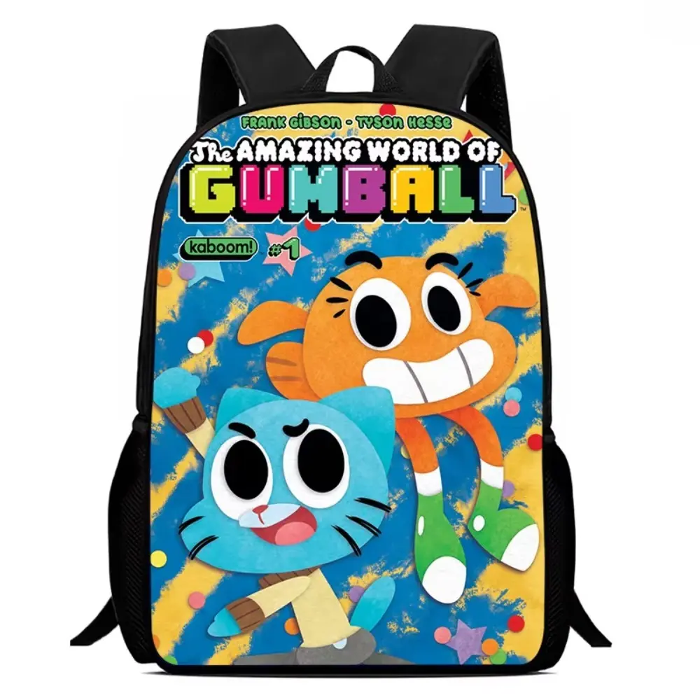 Nylon Backpack The Amazing World of Gumball Print School Bag for Womens Mens Backpack with Cartoon Softback and Durable