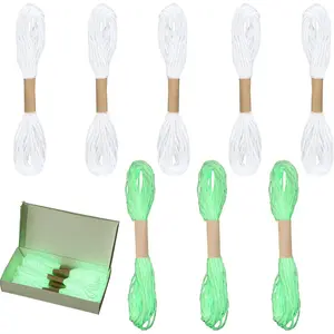 8 Pcs Glow in the Dark Embroidery Floss Glow Luminous 4.37 Yards Milk Cotton Yarn Luminous String for Bracelets Crafts DIY Accessories