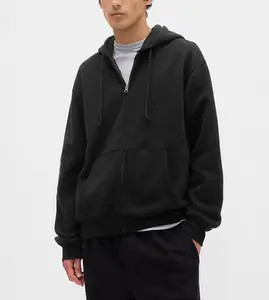 Adult Vintage Soft Oversized Zip Hoodie Color Black 819070031