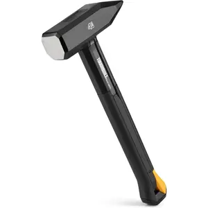- 4 lb. Fiberglass Blacksmith Hammer, Heavy-Duty Sledge Hammer with Drop-Forged Steel , Shock-Absorbing Fiberglass Handle, and Precision  for Professional Use