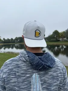 OpenBeer Beer Golf Hat White/Black - Lightweight, Breathable, Adjustable Snapback Closure, Moisture-Wicking Material, All-Season Use