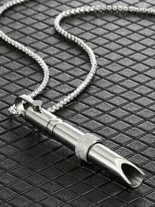 Unisex Stainless Steel Necklace, Anxiety Relief & Meditation Pendant Jewelry, Casual All-Seasons Design, Perfect Gift for Relaxation