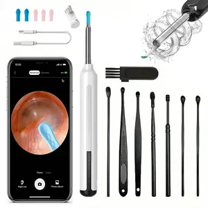 Ear Wax Removal Tool Camera - Ear Wax Removal Kit - Ear Cleaner with Camera - 1080P HD Ear Camera with 6 Ear Spoon, Rechargea Earwax Removal Kit for IPhone, IPad, Android Smartphones, Gift for Summerble