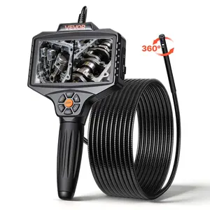 【Summervibes】VEVOR 1080P HD Industrial Borescope Inspection Camera, 360° View Rotating Probe Rigid Snake Scope with Light, 16.4FT Specialty Mechanic Tool for Wall & Automotive Engine Inspection, Specialty Mechanic Tools