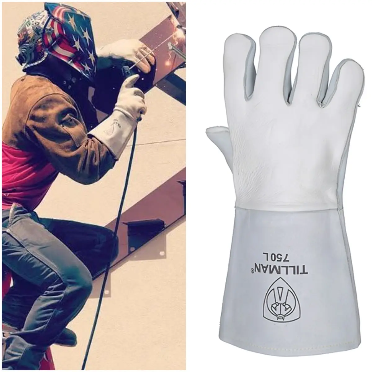Tillman 750 Elkskin Stick Safety Work Gloves - Premium Fully Welted Fingers, Reinforced Thumb Area Gear for Critical, Groove, High Heat Tasks (MIG, TIG, Arc)