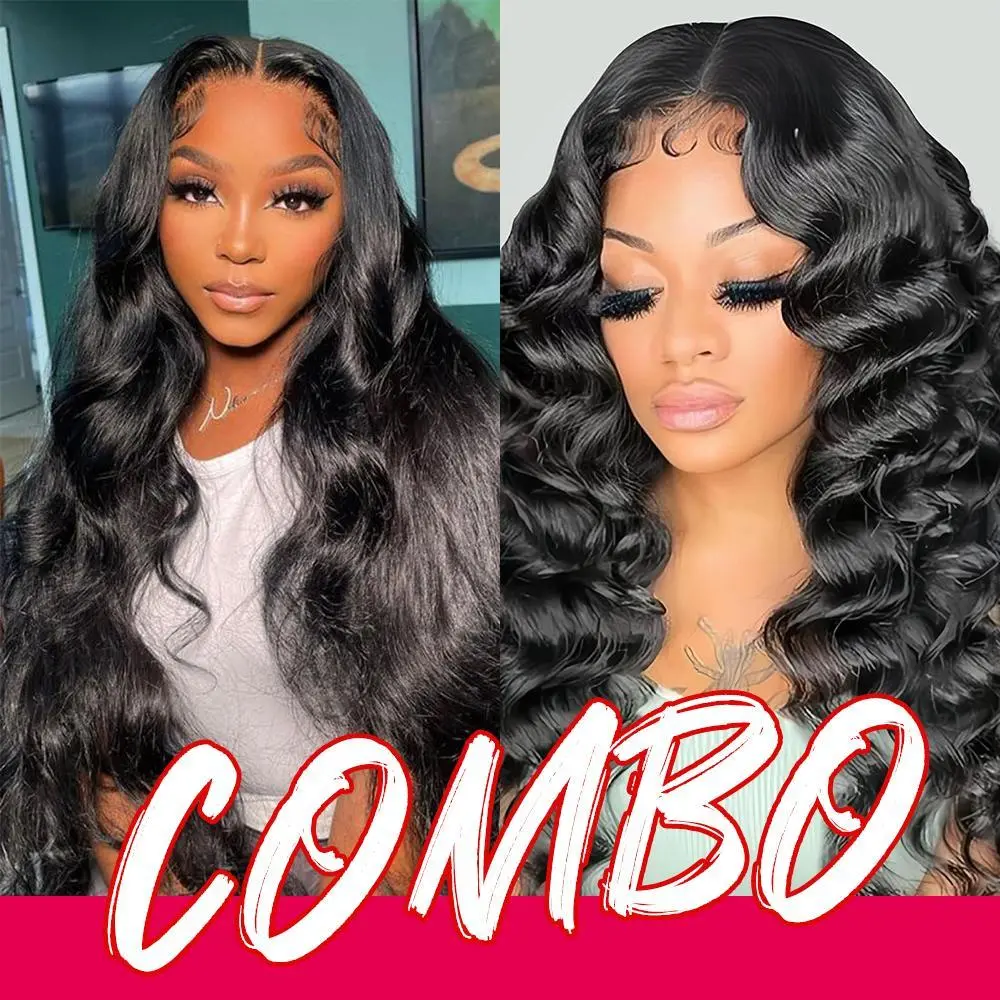 30'' 13x4 Body Wave+30'' 13x4 Deep Wave