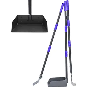 EasyClean Dog Waste Scooper - Premium Long-Handled Poop Scooper for Dogs of All Sizes - Sturdy Metal Pet Waste Tray and Rake Set for Grass, Lawns, Dirt, and Gravel Swivel Pooper