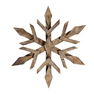 Handcrafted Wooden Snowflake Ornament with Intricate Laser-Cut Details for Holiday Decor - Lightweight & Durable Rustic Touch