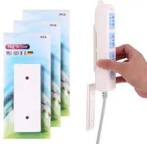 Self-Adhesive Power Strip Holders - Wall-Mounted Cable Fixer Rack (Set of 4) Organiser