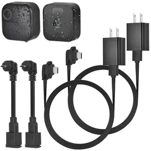 2Pack 10ft/3m Power Cable and Adapter for Blink Outdoor 4 (4th Gen) & (3rd Gen) & Blink XT/XT2, Weatherproof Flat Charger Extension Cable with Micro USB Adapter, No More Battery Changes