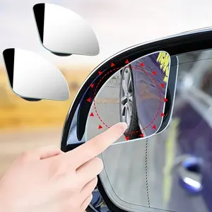 2 Blind Spot Mirrors, HD Glass Convex Lens Rear View Wide Angle 360° Adjustable Auxiliary Mirror, Suitable for Suv, Truck, Small Van - Left Placement