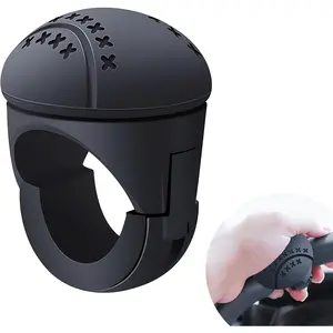 Wheel Knob, Non-Slip Steering Wheel Spinner, 360 Degrees Rotation Suicide Knob with Metal Bearing, Ergonomic Textured Grip Universal for Cars Trucks Buses Boats Tractors RVs, Black