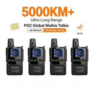 1/2/3/4pcs 4G POC Global Mobile Walkie Talkie, Unlimited Range Handheld Two-Way  with 3000 Mile Coverage, Built-in Free SIM Card, Type-C Fast Charging Rechargeable Intercom for Camping, Hiking, Hunting Outdoor Activities radio