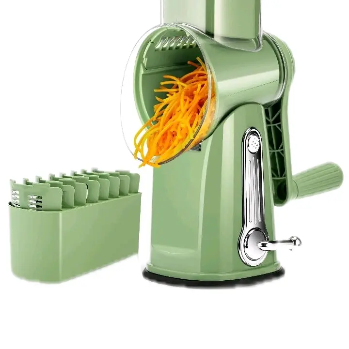 Cheese Grader - Green Color, Handheld Design, with Multiple Blades for Efficient Grating, Ideal for Kitchen Use