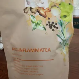 Gardenika Anti-Inflammatea Loose Leaf Herbal Tea with Ginger Turmeric Peppermint Vegan Organic Caffeine-Free Ayurvedic Blend 4oz