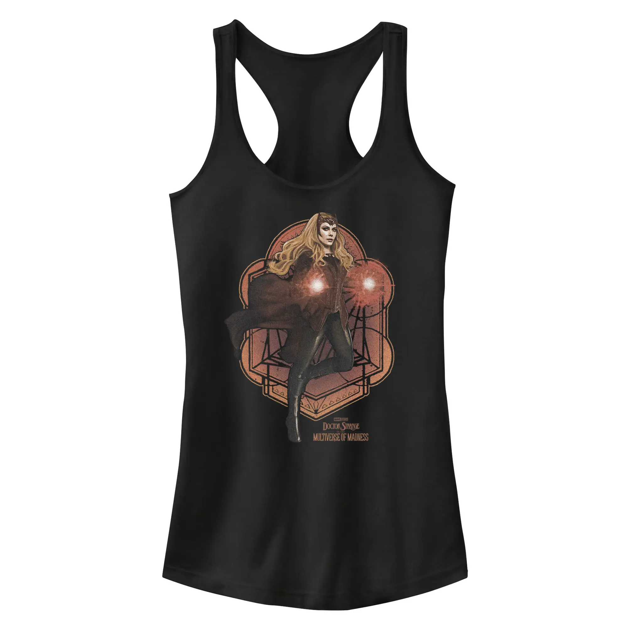Juniors Womens Marvel Doctor Strange in the Multiverse of Madness Scarlet Witch Racerback Tank Top
