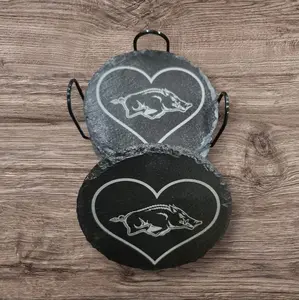 Laser engraved slate coasters, set of 6