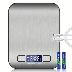 Stainless Steel Digital Kitchen Scale, 22lb Capacity with g/oz Measurements for Light Food Prep and Kitchen Cooking