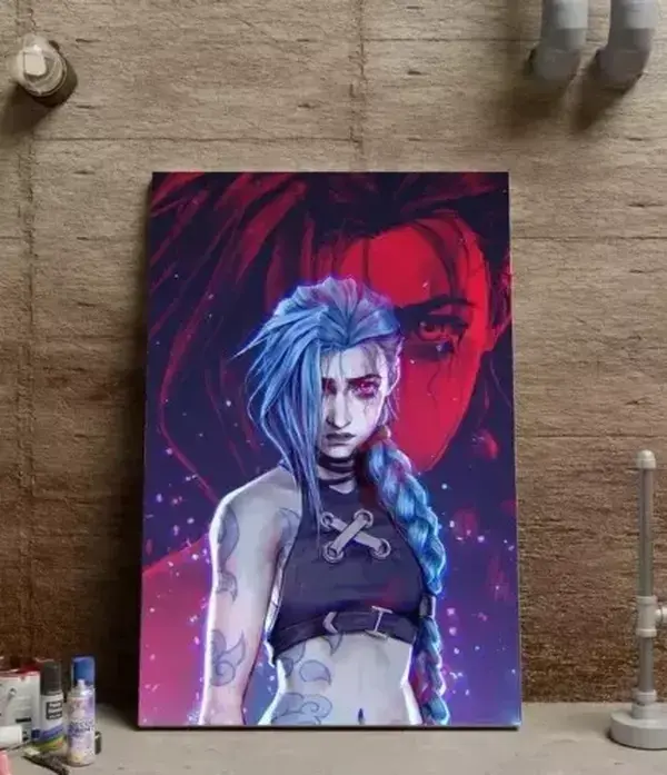 NEW!!!Arcane Poster, Jinx Wall Art, Tv Series Poster, Rolled Print, Game fan