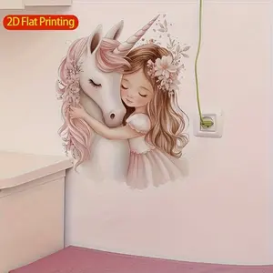 Unicorn Wall Sticker, Modern Design Self-Adhesive Room Decor, Decorative Wall Sticker, Fun Wall Decal for Bedroom and Living Room, Unicorn Decoration, PVC Material