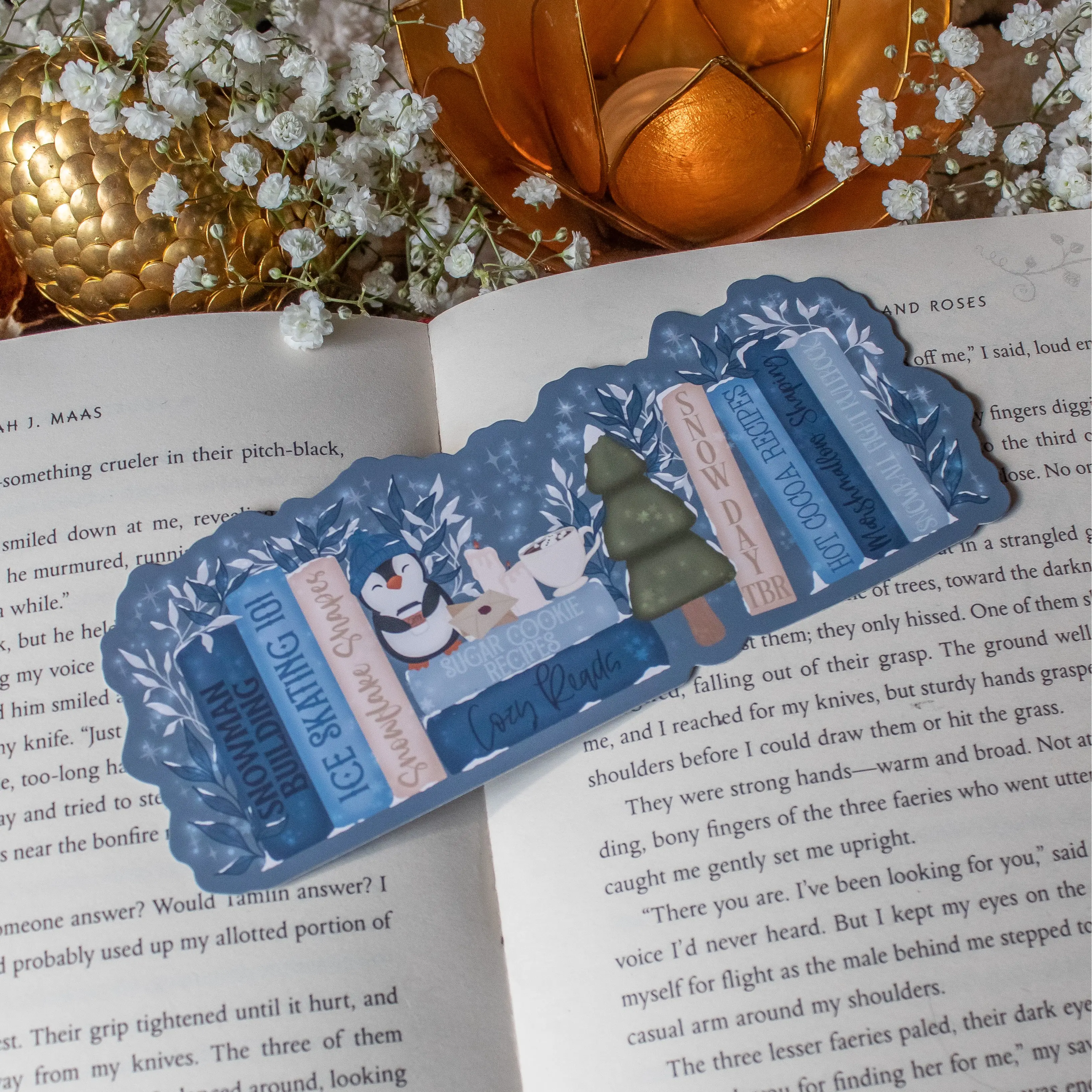 Winter Wonderland Bookshelf Die-Cut Bookmark for Fantasy and Romantasy Booktok Readers
