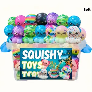10/20/30 cute octopus squeeze toys, soft and slow to rebound, fun to squeeze, suitable for classroom rewards, party gifts, birthday gifts, holiday giveaways