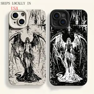 Soft Case with Angel Wings Suitable for Iphone iphone 17 pro phone cases 16/15 Pro/13, 14 Pro Max/12/11. Cover Protective Protection Protector Cellphone Protector Smartphone Casing