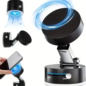 c360-Degree Rotating Aluminum Alloy Magnetic Vacuum Suction Cup Car Phone Holder