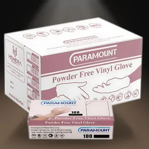 PARAMOUNT Clear Vinyl Gloves Powder Free 4mil Small 1000 PCS