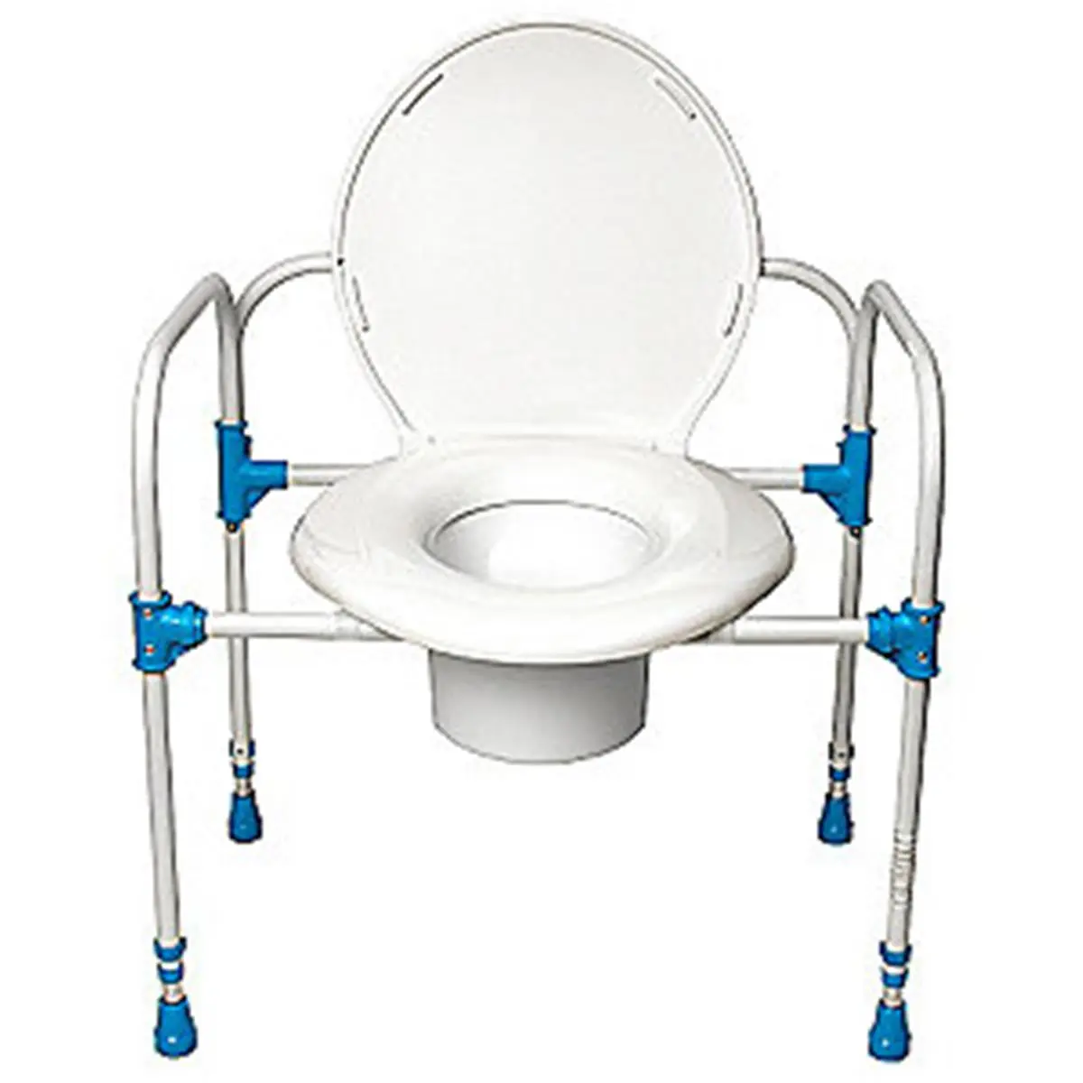 Big John Products Bariatric Commode Chair for Small Animals - 700lbs Capacity, Sturdy Metal Frame, Adjustable Height (19in-23in), Stabilizing Handles, Non-Slip Rubber Feet, Sanitary Container, Assemble in Minutes